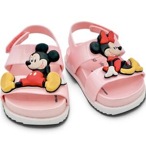 Mini Melissa Kids Play Mickey & Minnie Sandal 5 Pink Disney Summer Vacation Shoe